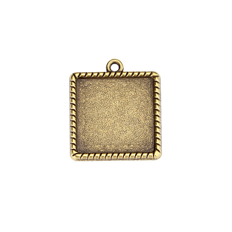 20mm Twisted Edge Square Pendant Tray Bezel Setting