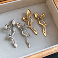 Minimalist Alloy Irregular Geometric Hollow Stud Earrings With Silver Pins 2026 Fashion Jewelry view 2