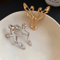 Minimalist Alloy Irregular Geometric Hollow Stud Earrings With Silver Pins 2026 Fashion Jewelry view 4