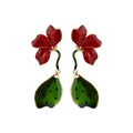 Alloy Enamel Flower Stud Earrings With Silver Pins Sweet Forest Style Floral Ear Jewelry view 5