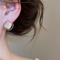 Korean Minimalist Cat Eye Stone Rhombus Stud Earrings Jewelry Set For Women view 4