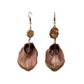 Wooden Maple Leaf Pine Cone Stud Earrings Necklace Jewelry Set Ethnic Irregular Boho Design For Women view 5