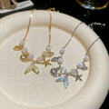 Light Luxury Cat Eye Stone Zircon Starfish Fishtail Beaded Bracelet For Women view 2