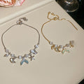 Light Luxury Cat Eye Stone Zircon Starfish Fishtail Beaded Bracelet For Women view 4