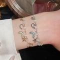 Light Luxury Cat Eye Stone Zircon Starfish Fishtail Beaded Bracelet For Women view 3