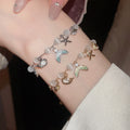 Light Luxury Cat Eye Stone Zircon Starfish Fishtail Beaded Bracelet For Women view 1