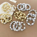 Modern Minimalist Plastic Geometric Irregular Beaded Bracelet Jewelry Set view 4