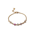Light Luxury Korean Style Copper Beaded Bracelet With Colorful Zircon Flower Charm view 5