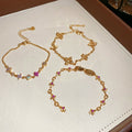 Light Luxury Korean Style Copper Beaded Bracelet With Colorful Zircon Flower Charm view 2