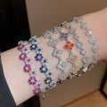 Sparkling Crystal Pearl Flower Heart Beaded Bracelet Korean Light Luxury Fashion Jewelry view 1