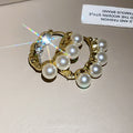 Elegant Faux Pearl Round Hoop Earrings Light Luxury Geometric Princess Style Ear Jewelry view 4