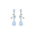 Light Luxury Resin Flower Teardrop Stud Earrings Necklace Jewelry Set With Rhinestones view 5