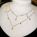 Old Money Style Copper Zircon Teardrop Pendant Necklace For Women Elegant Clavicle Chain view 1