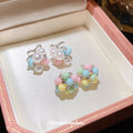 Faux Pearl Zircon Bow Stud Earrings Sweet Dopamine Fashion OL Light Luxury Ear Jewelry view 4