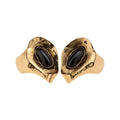 Vintage Metal Irregular Oval Geometric Stud Earrings, Statement Designer Style Jewelry view 5