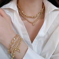 Modern Minimalist Acrylic Round Bead Heart Necklace And Bracelet Jewelry Set For Women view 4