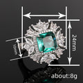 Imitation Emerald Jade Wealth Theme Women's Ring High Luxury Statement Jewelry view 4