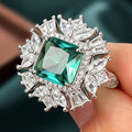 Imitation Emerald Jade Wealth Theme Women's Ring High Luxury Statement Jewelry view 2