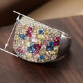 Women's Colorful Inlaid Zircon Ring, Luxury Spring Magazine Style Elegant Fashion Jewelry view 4