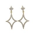 18K Gold Plated Copper Zircon Starburst Ring And Stud Earrings Jewelry Set For Women view 5