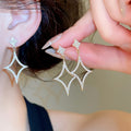 18K Gold Plated Copper Zircon Starburst Ring And Stud Earrings Jewelry Set For Women view 2
