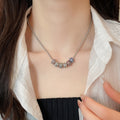 Alloy Crystal Rhinestone Heart Enamel Dragonfly Bracelet Necklace Jewelry Set Vintage Ethnic OL Style view 4