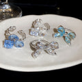 Korean Light Luxury Artificial Crystal Quadrilateral Geometric Bow Open Ring view 3