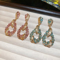 Sparkling Rhinestone Teardrop Alloy Drop Earrings, Vintage Luxury Gown Style view 4