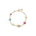 Light Luxury Copper Colorful Zircon Ladybug Flower Bracelet Necklace Jewelry Set view 5