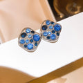 Light Luxury Alloy Stud Earrings With Sparkling Zircon Irregular Geometric Hollow Design view 2