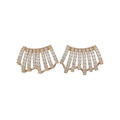 14K Gold Plated Copper C-Shaped Zircon Stud Earrings With Silver Pins Minimalist Luxury Style view 5
