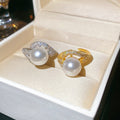 18K Gold Plated Zircon Pearl Banquet Ring For Women view 2