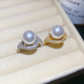 18K Gold Plated Zircon Pearl Banquet Ring For Women view 4