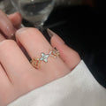 Vintage Copper Resin Flower Jewelry Set With Bracelet Ring And Stud Earrings view 4