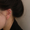 Double Layer Hollow Round Copper Clip-on Earrings For Women Minimalist Geometric Ear Cuffs view 1