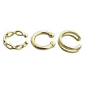 Double Layer Hollow Round Copper Clip-on Earrings For Women Minimalist Geometric Ear Cuffs view 5