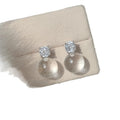 Clear Ice Ball Artificial Crystal Zircon Stud Earrings, Modern Round Geometric Silver Pin Jewelry view 5