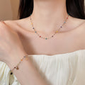 Cute Summer Dopamine Faux Crystal Beaded Star Heart Bracelet Necklace Jewelry Set For Women view 1