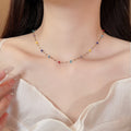 Cute Summer Dopamine Faux Crystal Beaded Star Heart Bracelet Necklace Jewelry Set For Women view 3