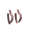 Copper Heart Wheat Sparkling Zircon Stud Earrings, Sweet Korean Light Luxury Jewelry view 5