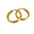 Minimalist Brushed Copper Round Hoop Earrings With Silver Pins, Fashion Geometric Design view 5