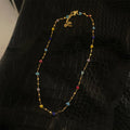 Old Money Style Irregular Faux Crystal Beaded Geometric Collarbone Necklace view 4