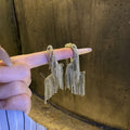 Copper Geometric Twisted Ring Tassel Drop Earrings With Silver Needle Posts For Fashion OL Style view 2