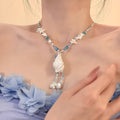 Dopamine Glass Beaded Conch Shell Pendant Necklace For Summer Beach Vacation Resort Style view 4