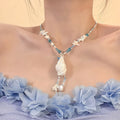 Dopamine Glass Beaded Conch Shell Pendant Necklace For Summer Beach Vacation Resort Style view 2