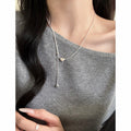 Minimalist Silver Alloy Heart Adjustable Necklace For Women Old Money Light Luxury Clavicle Chain view 1