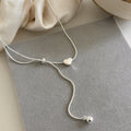 Minimalist Silver Alloy Heart Adjustable Necklace For Women Old Money Light Luxury Clavicle Chain view 2