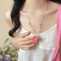 Dopamine Sweet Colorful Flower Beaded Resin Necklace For Women Spring Pastoral Collarbone Choker view 4