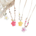 Dopamine Sweet Colorful Flower Beaded Resin Necklace For Women Spring Pastoral Collarbone Choker view 5
