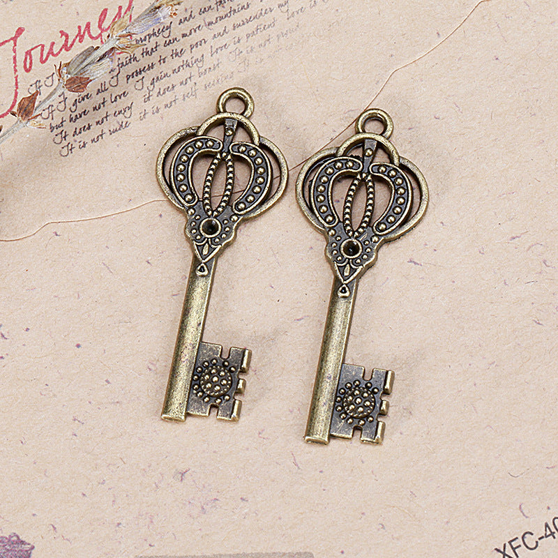 Crown Key Alloy Charm Pendant